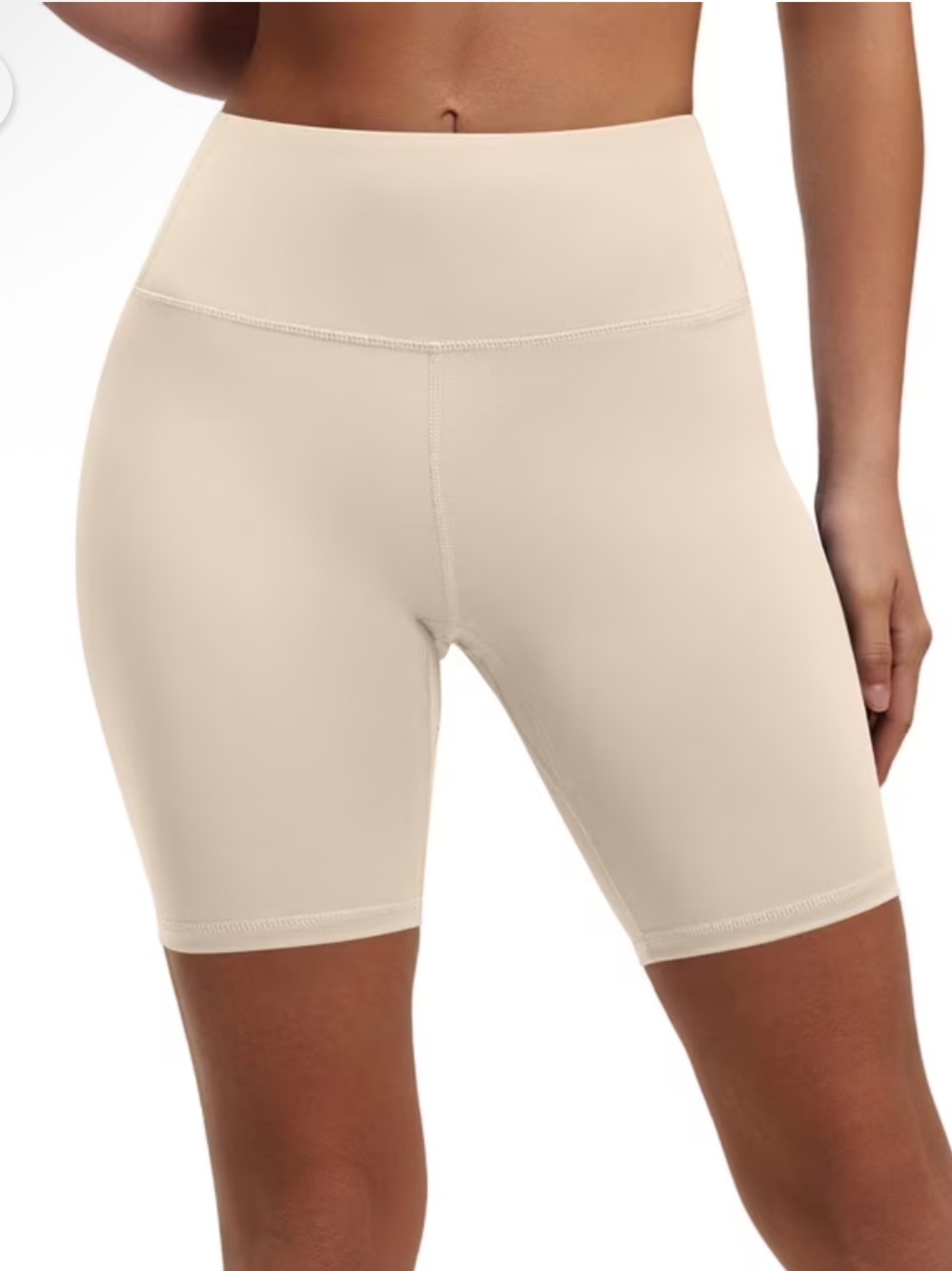 High-Waist Women's Bike Shorts in Cream